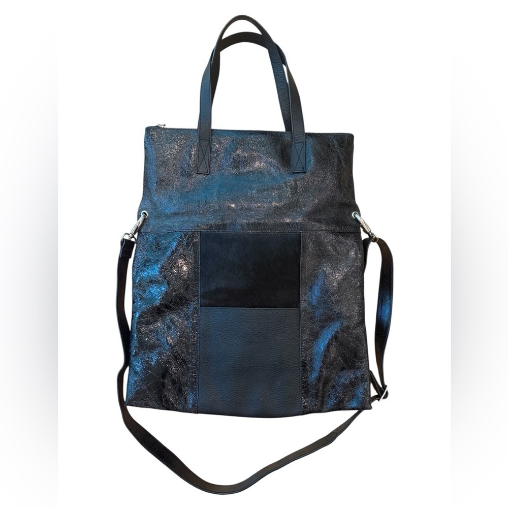 Cleo & Patek Paris Tote Black Leather Convertible Tote